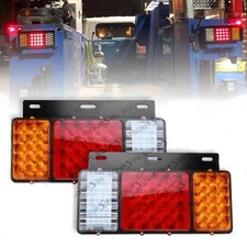 Boursin 12V 44 LEDs Tail Lights (Iron Plate) Fit ISUZU Elf Truck NPR NPR-HD N...