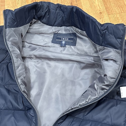 Izod Advantage Performance Puffer Vest Men's Large Navy Blazer Full Zip NWT - Picture 10 of 11