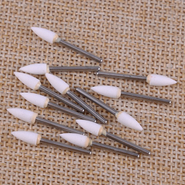Dental White Polishing Stones Flame Cone shape FG burs Arkansas Stone