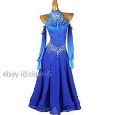 NEW Latin Ballroom Dance Dress Modern Salsa Waltz Standard Long Dress F967