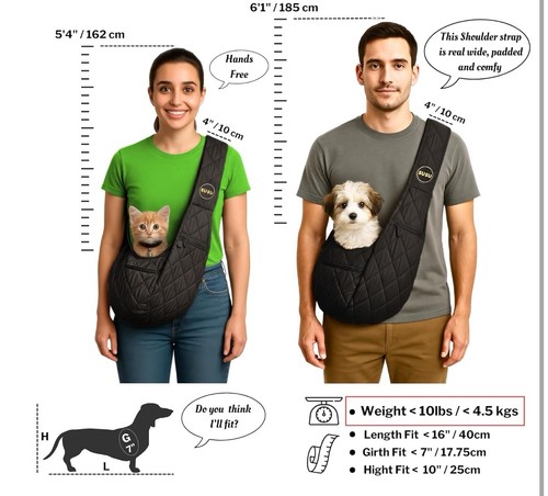 Hundeschlingentragetuch | Freisprech-Hundetragetuch | Tragetuch für kleine Hunde - Bild 6 von 8