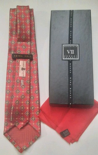 Robert Talbott SEVEN FOLD Men's Thick Woven Silk Neck Tie USA Made Geometric - Picture 13 of 16