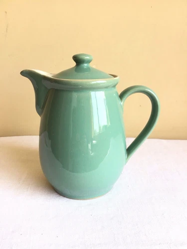 Vintage Denby Stoneware England Green Pottery Glazed Lidded Teapot 2.5 Pt