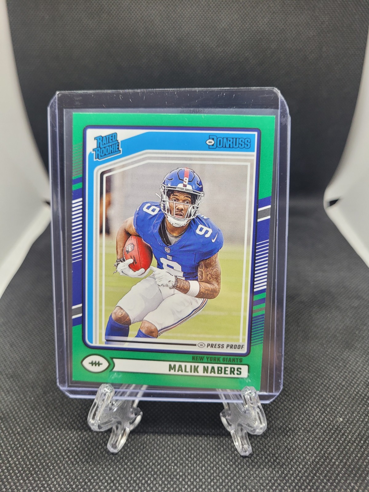 2024 Panini Donruss - Rated Rookie Malik Nabers #383 Press Proof Green (RC)