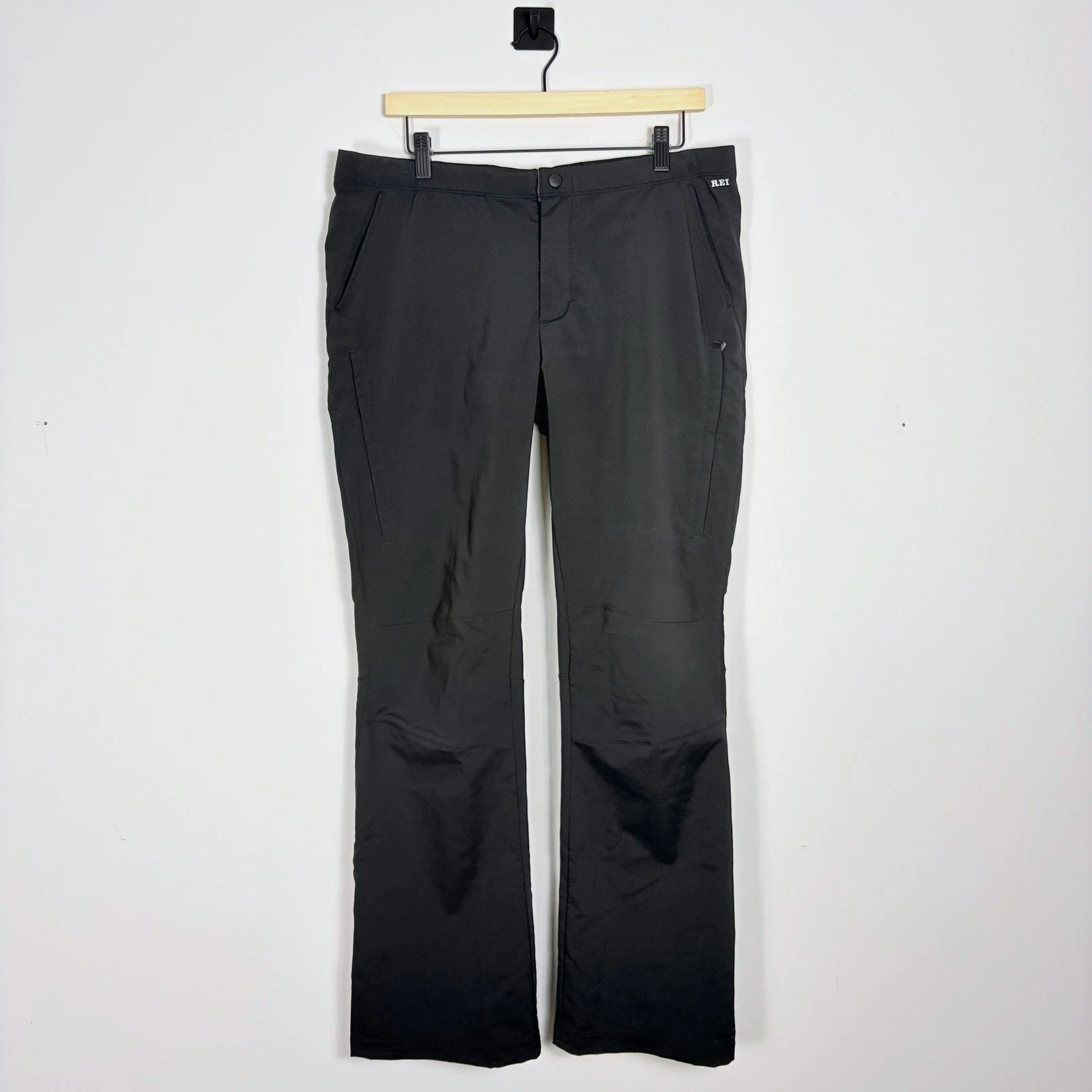 REI Co-op Women's Soft Shell Hiking Pants Size Large Outdoor Black Reflective
