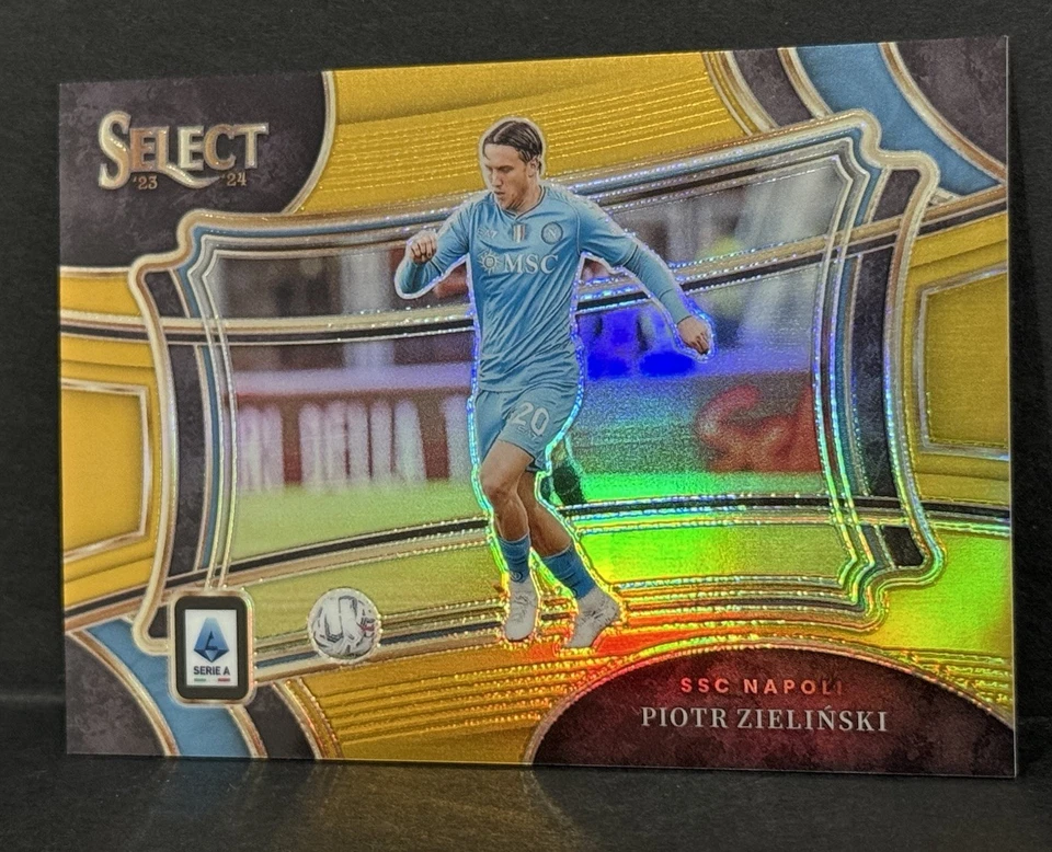 2023-24 Panini Select Serie A Napoli Piotr Zielinski Field Level Gold Prizm /10 - Image 3 of 4