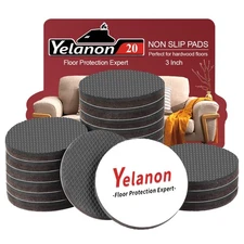 Non-Slip Furniture Pads 20 pcs 3 Grippers, Self-Adhesive Floor Protectors