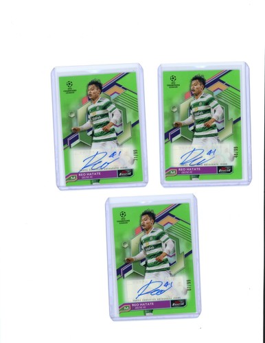 2022-23 Topps Finest UCC- Autographs Reo Hatate #A-RH (Green /99 x 3) + 11 Base