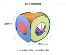 Cat Tunnel Toy 3-Way Foldable Pet Playhouse Crinkle Paper Bell Durable Oxford Cl