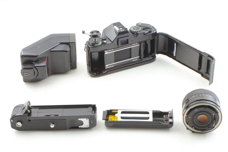 [NEAR MINT W/Flash] Canon AE-1 Black SLR Camera W/ Lens FD 28mm f/2.8 From JAPAN - Image 4 of 4