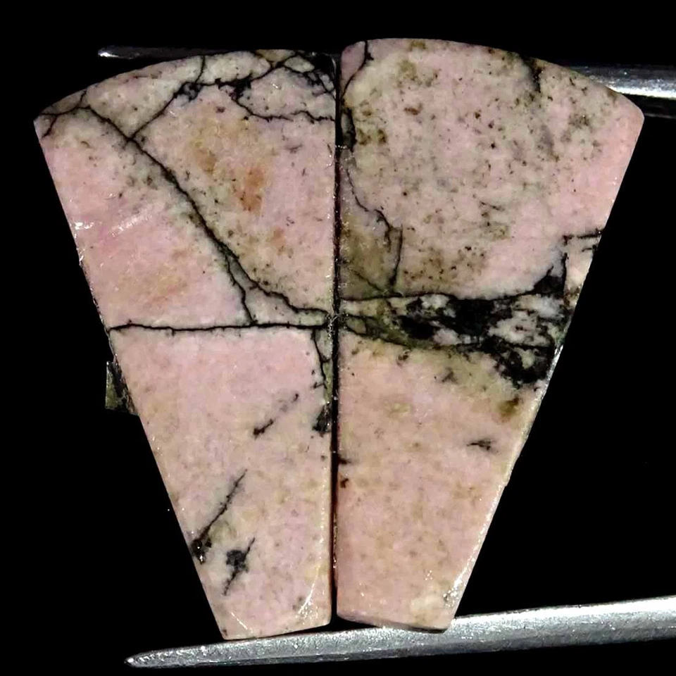 27.2Cts Natural Rhodonite Fancy Pair Cabochon Loose Gemstone 12x23x4mm - Image 2 of 4
