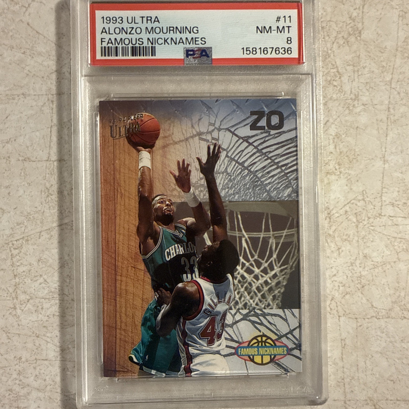 1993-94 Fleer Ultra - Famous Nicknames Alonzo Mourning #11 PSA 9
