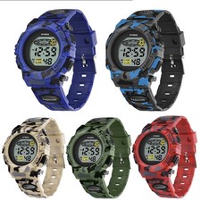 Camo Kids Child Boy Girl Waterproof Multifunction Sports Electronic Watches