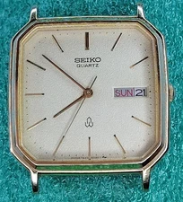 Q90 mens Vintage Seiko Square Tank 7433-5020 Vintage Quartz Watch Parts lot