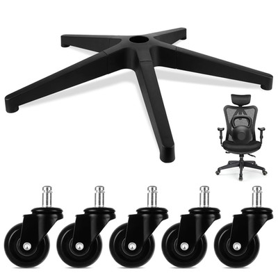 28'' Heavy Duty Office Chair Base Replacement with Wheels(Set of 5), Desk Chair B