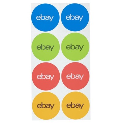 3-Color, Round eBay-Branded Sticker Multi-Pack 3” x 3” | eBay
