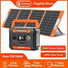 Flashfish 300w 230wh Portable Solar Generator With Solar Panel 100w US Stock