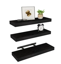 ® Home Decor Floating Shelves for Wall 3 Pack 17" W x 6.8" D Black Shelves fo...