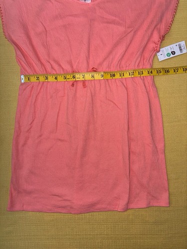 OshKosh B'gosh Girl's Trimmed Salmon Pink Tunic with Drawstring Waist Size 8/8A - Picture 4 of 6