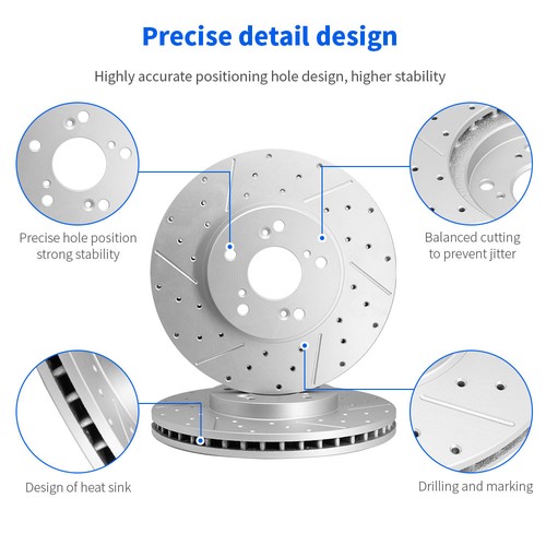 Front Rear Disc Brake Rotors Pads For Chevrolet Malibu w/ Manual Parking Brake - Picture 2 of 6