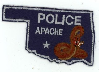 OKLAHOMA OK APACHE POLICE OLD VINTAGE RARE STATE SHAPED SHOULDER PATCH SHERIFF
