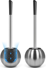 Toilet Brush and Holder 2 Pack, 304 Stainless Steel Toilet Brush with Extended a