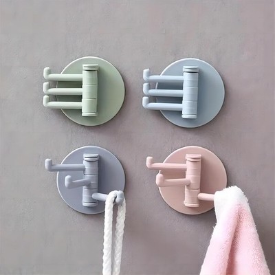 4 Pcs Hanging Hook Multifunctional Wall-Mounted Swivel Hooks Fashionable