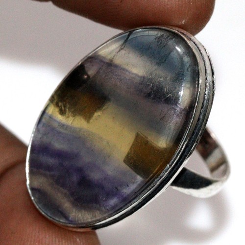 Fluorite 925 Silver Plated Gemstone Handmade Ring US 11 Exquisite Jewelry AU D49