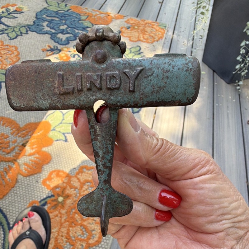 Lindy Vintage Diecast Metal Propeller Plane Toy Airplane w/ Wheels Green