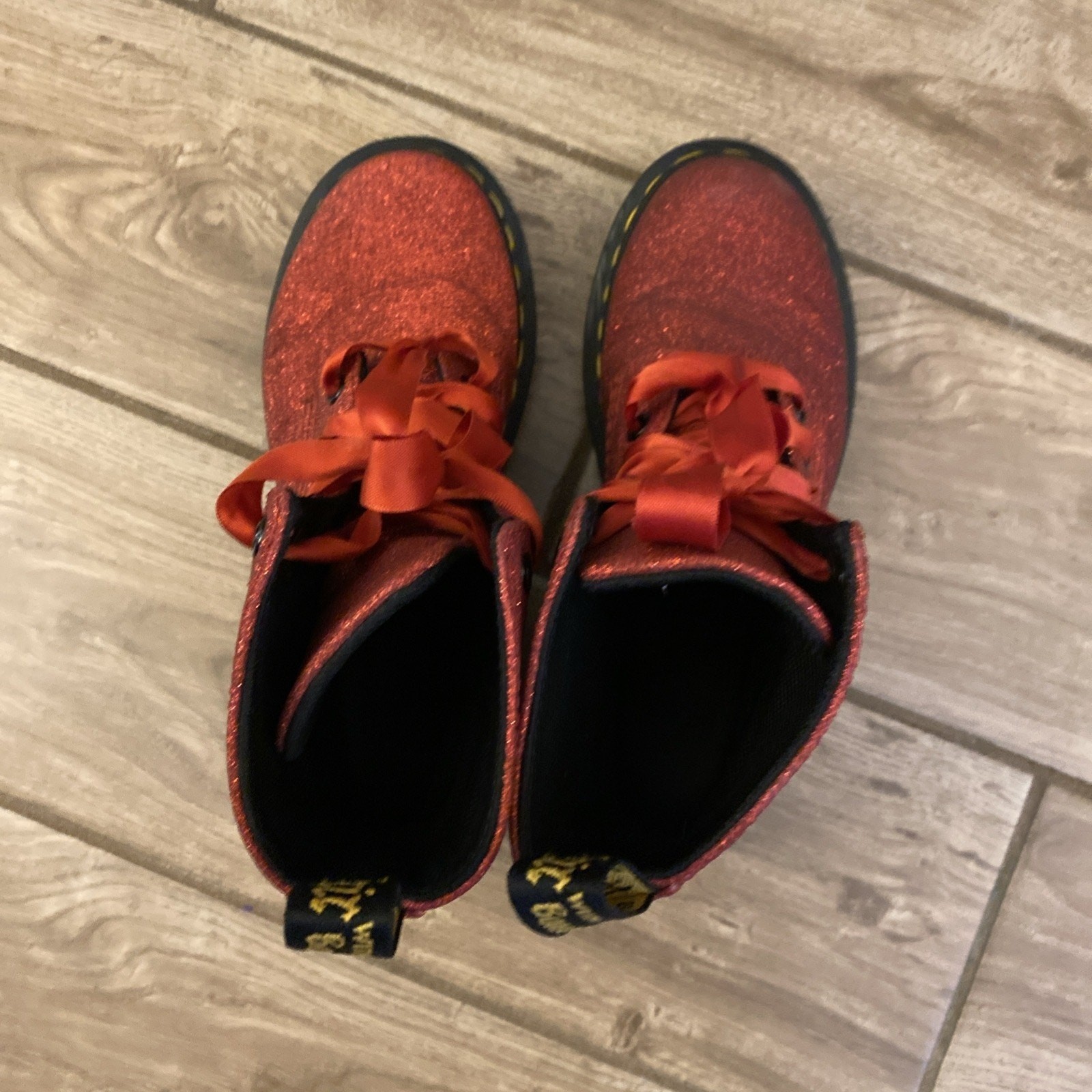 Doc Martens 1460 Pascal AirWave Red Glitter Boots Size 5 US L thumbnail 7