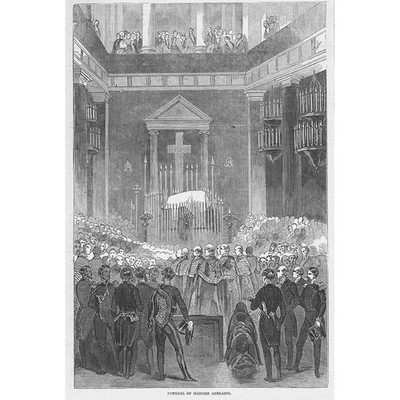 FRANCE Funeral of Adelaide D'Orleans - Antique Print 1848