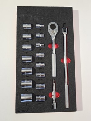   Proto USA 18pc 1/2'' Dr Ratchet & Socket Set 3/8'' - 1-1/4  w/ Foam Tray NEW