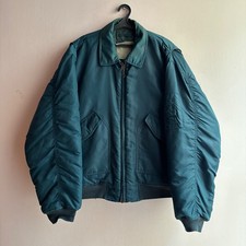 Vintage 80s 90s CWU 45 P Nylon Flight Jacket Mens M2 Zipper Bomber
