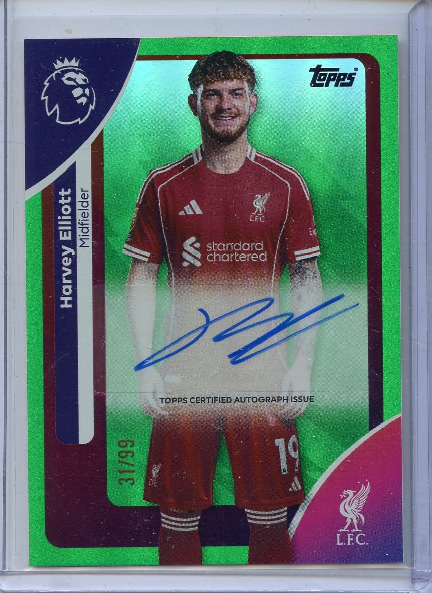 Harvey Elliott 2025 Topps Premier League #AC-HE Base Autographs