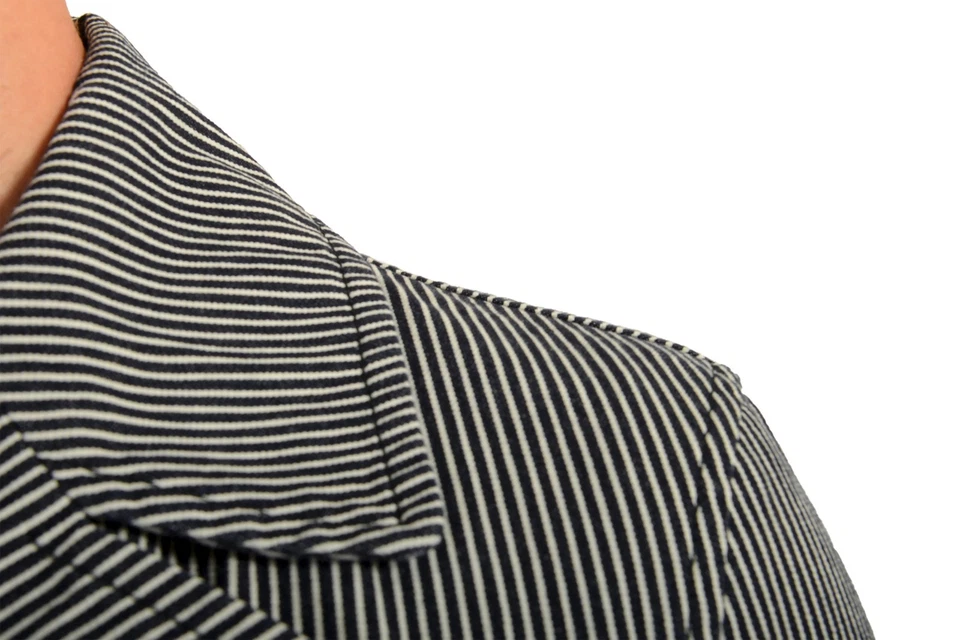 Abrigo Chaqueta Hugo Boss Para Hombre "Cabasso-W" Rayas Doble Pecho US 38R IT 48R Foto 4 de 4