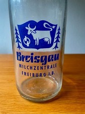 Milchflasche Breisgau Milch Vintage Werbung Glas Schwarzwald Freiburg