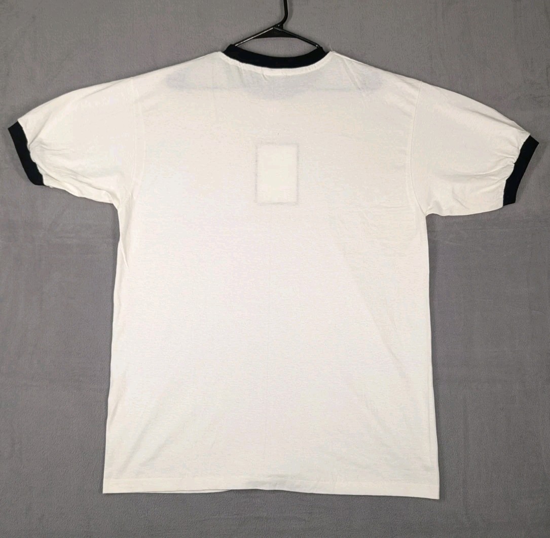 Anvil Mens XL White Gumby Lenticular Ringer Single Stitch 90s CK