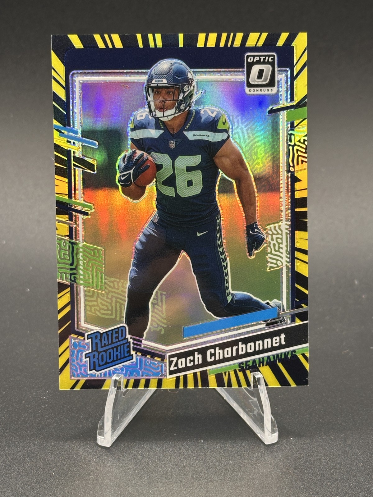 2023 Donruss Optic Zach Charbonnet #294 SN,RC Electricity Seattle Seahawks /69