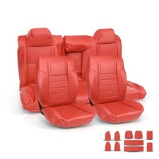 Fit For 2011-2014 Dodge Challenger Se Sxt Rt Full Set Red Seat Covers Replace