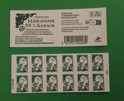 Timbres Saint Pierre et Miquelon 2025 carnet Marianne avenir verte SPM daté - Photo 1/2
