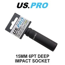US PRO Single 1/2" DR 15MM 6 Point Deep Impact Socket 3372
