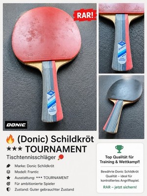  (Donic) Schildkröt *** TOURNAMENT Tischtennisschläger   RAR