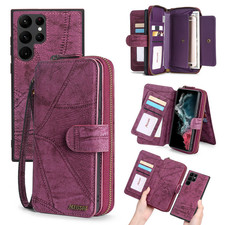 Women's Leather Magnetic Card Wallet Removable Phone Case For iPhone/Samsung