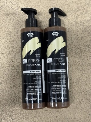 2x Lisap Milano RE Fresh Color Hair Mask - Golden Oro, 8.45 oz