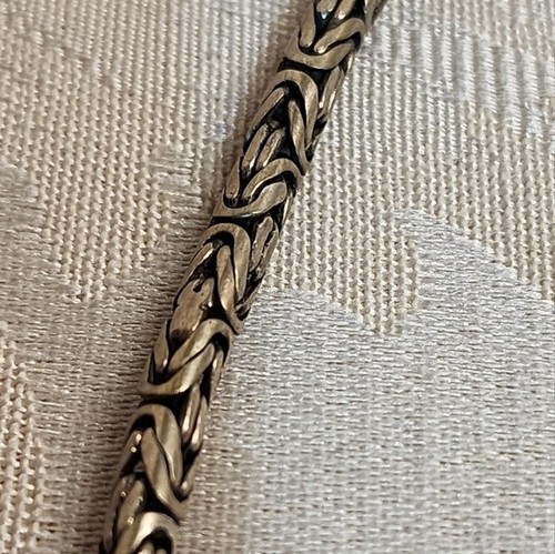 Vintage 70s Byzantine Chain Necklace 925 Sterling Silver Heavy 20" Gothic Boho - Picture 3 of 16