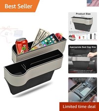 Car Seat Gap Filler Organizer, 2 Pack, Light Gray Silver, Polished