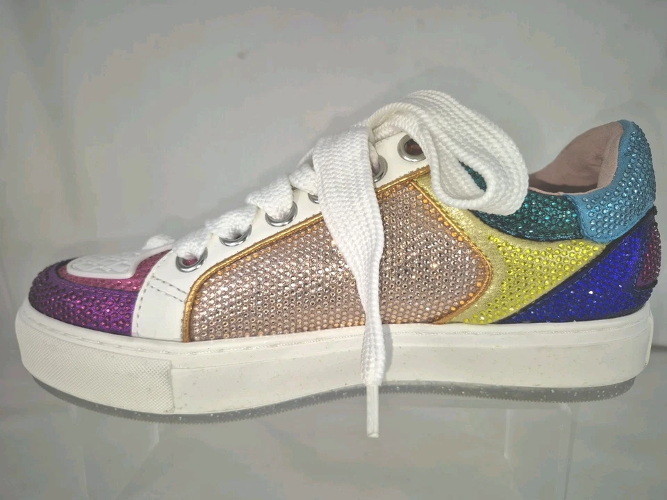 KURT GEIGER LONDON "Southbank Tag" Metallic Sneakers Womens Sz. 10 US / 41 EURO - Image 3 of 4