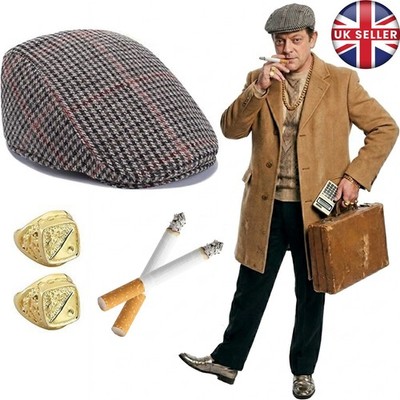 Del Boy Fancy Dress Accessories Flat Cap Fake Cigarette Rings Only Fool &  Horses