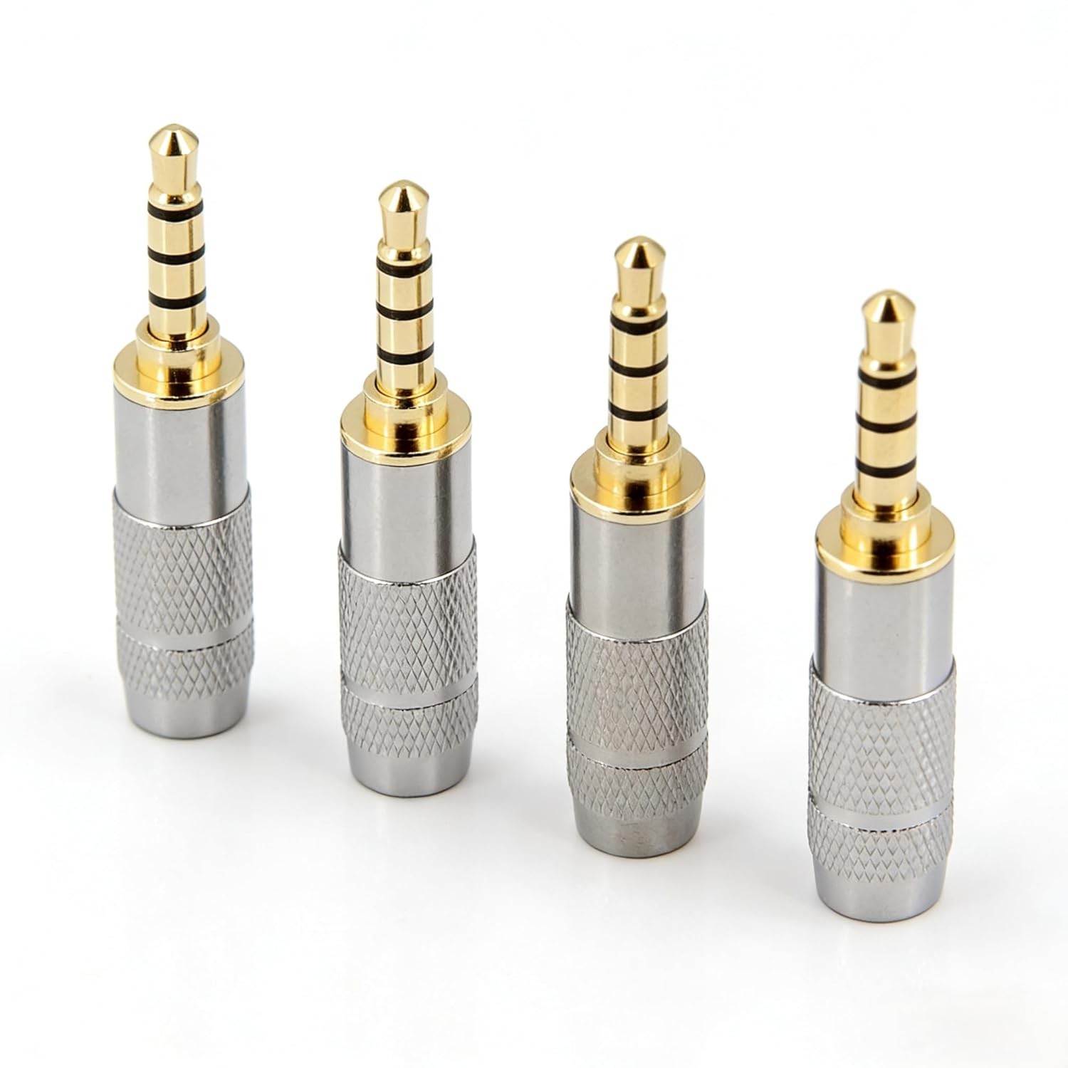 4 Pieces Quality 3.5mm 4-Poles Jack Plug Solder Soldering Phone End Terminal fo