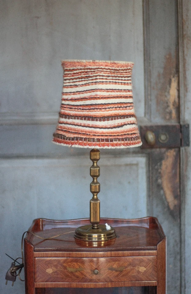 Lampe de chevet, lampe de table, lampe à poser vintage, lampe laiton avec abat-j - Photo 2/4